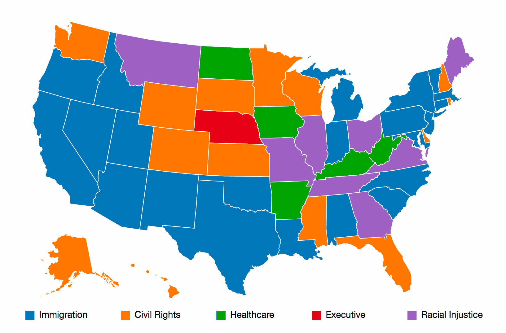 Map of Most Common Protest Topics